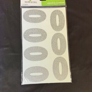 Renewing Minds 42 pieces Silver Glitter Adhesive Numbers 3.5 inch 0-9 glitter